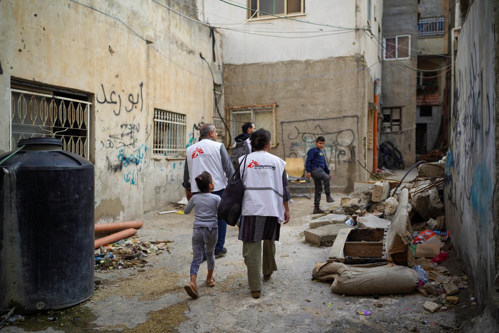 On 28 November 2023, MSF's International president, Dr Christos Christou visited Jenin refugee camp and MSF-supported Khalil Suleiman Hospital. © MSF/Tetiana Gaviuk