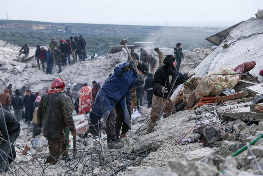 L'impact du tremblement de terre du 6 février 2023. Province d'Idlib, nord-ouest de la Syrie © Omar Haj Kadour 