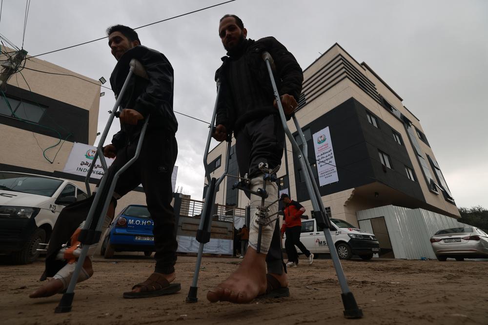 Entrée de l'hôpital de campagne indonésien de Rafah. Décembre 2023 © MSF