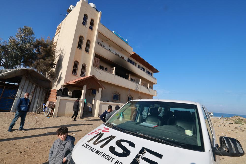 Attaque dans le refuge de MSF à Al Mawasi, Khan Younis.  21 février, 2024 © Mohammed Abed