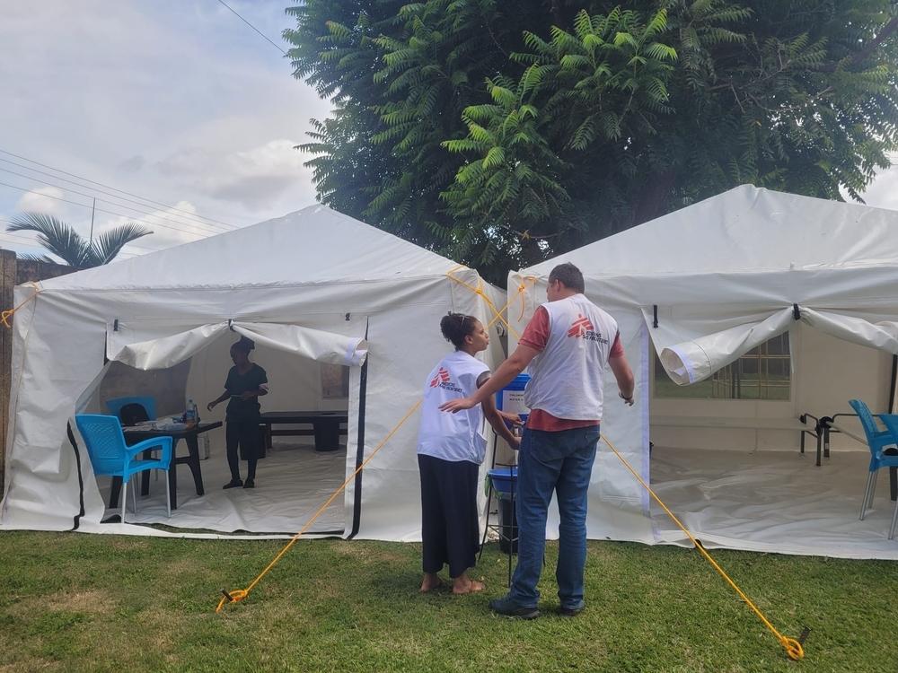 MSF participe à la lutte contre une épidémie de choléra dans le cadre d'une épidémie régionale dans le district de Dnola en février, 2024 © Carla Melki/MSF