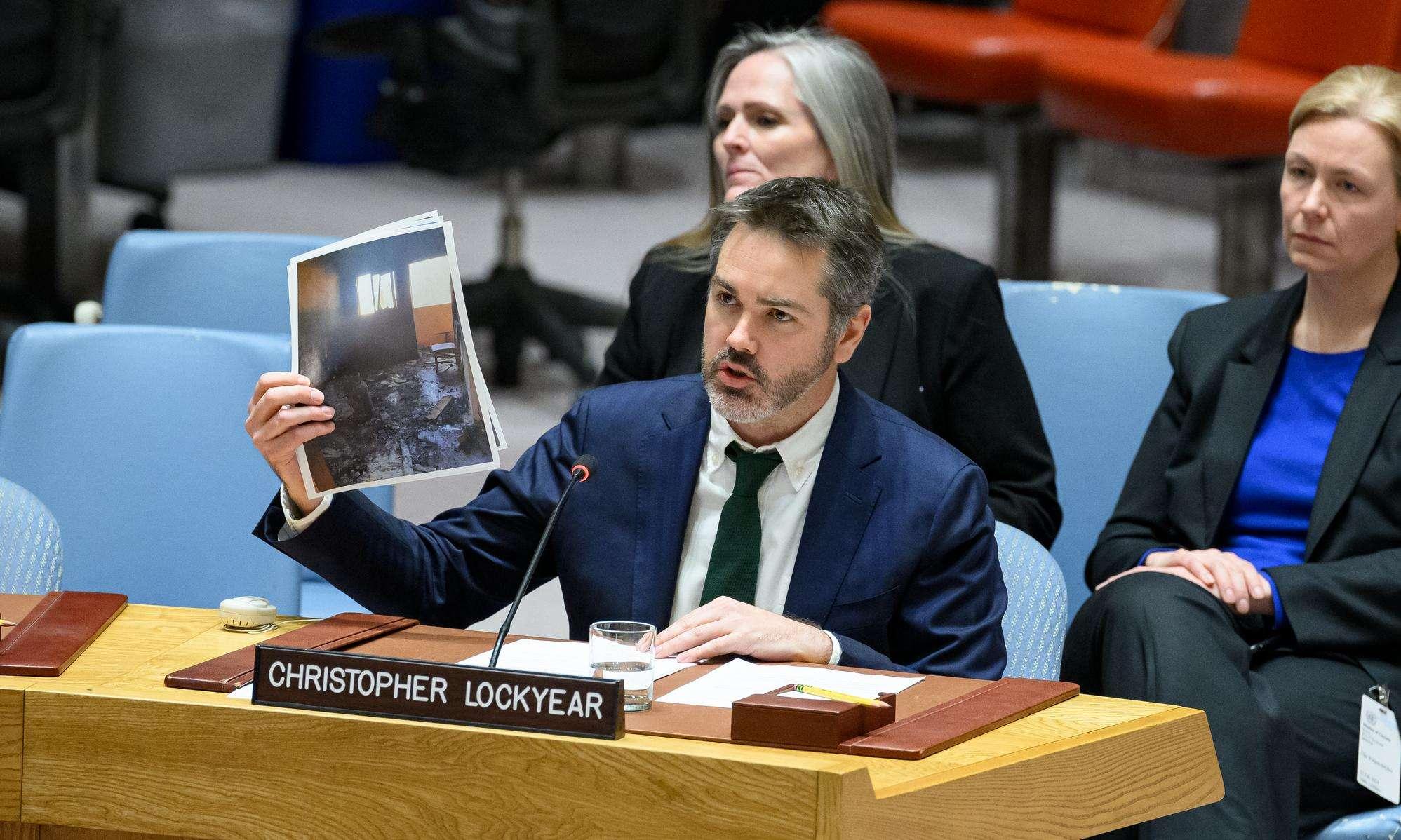 Christopher Lockyear, secrétaire général de MSF, lors de son intervention au Conseil de sécurité des Nations Unies (CSNU) le 22 février 2024 © UN Photo/Loey Felipe