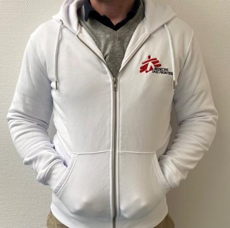 Hoodie MSF blanc face