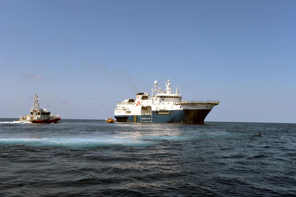 Le matin du 16 mars, les équipes de MSF ont sauvé 171 personnes de deux embarcations voisines et les ont ramenées à bord du Geo Barents en toute sécurité. Méditerranée centrale, mars 2024. © MSF/Stefan Pejovic