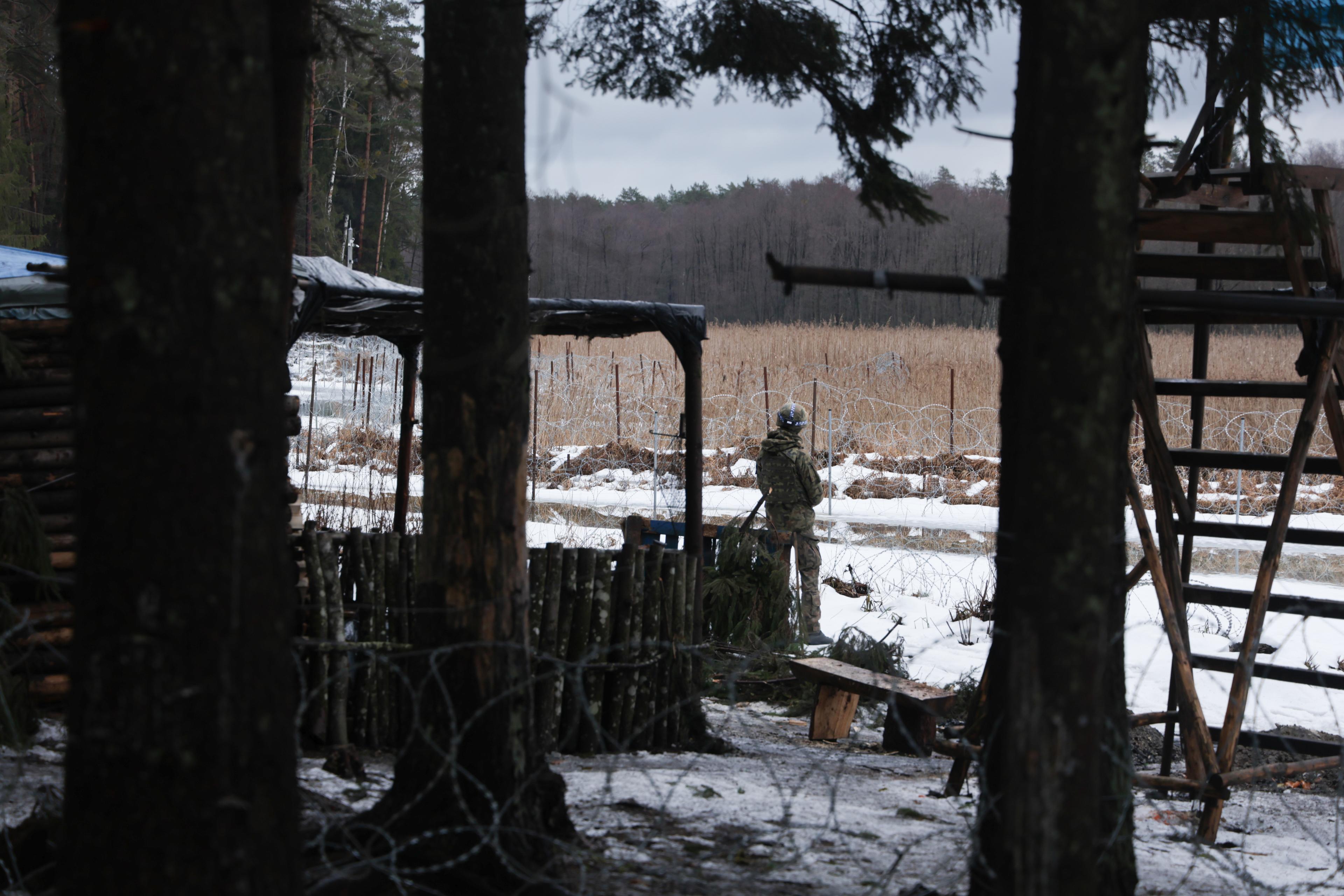 Militarised Polish-Belarus border Kozie Borki natural park