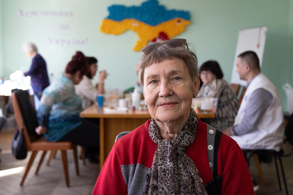 Lidia Bazualyeva a été déplacée de sa maison à Kherson et a reçu un soutien en santé mentale de MSF pour le syndrome de stress post-traumatique. Ukraine, 9 avril 2024. © Fanny Hostettler/ MSF