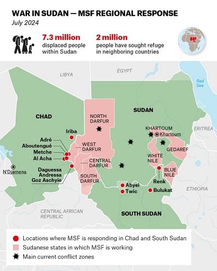 Carte régionale Soudan