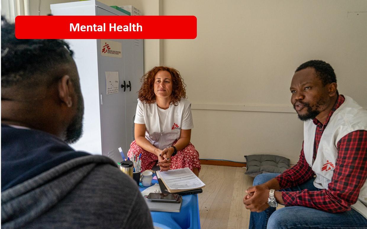 Mental health session at the MSF Day Care Centre in Vathy town, Samos