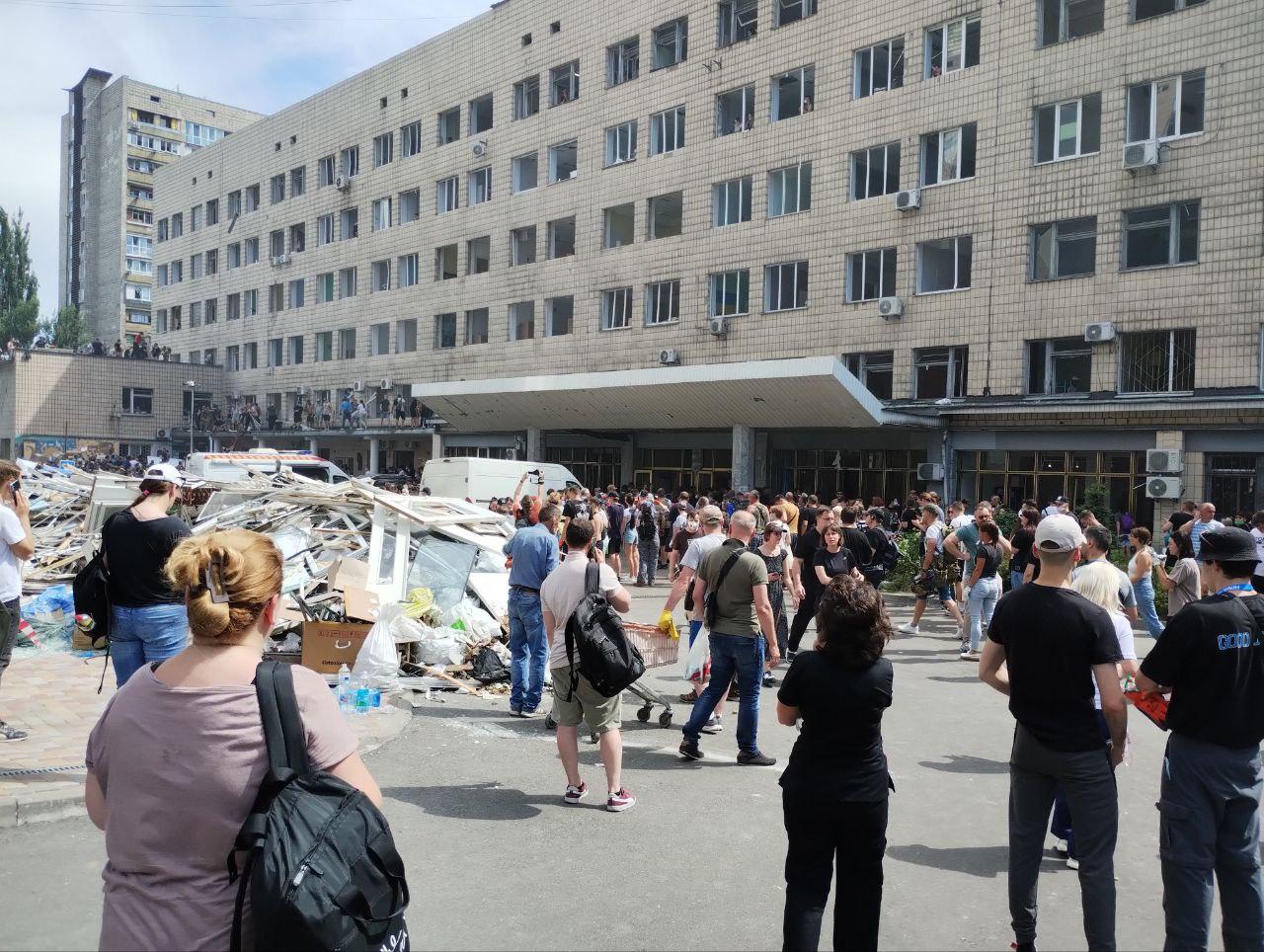 Image de l'hôpital pour enfants Okhmatdyt à Kiev après l'attaque du 8 juillet 2024 © MSF