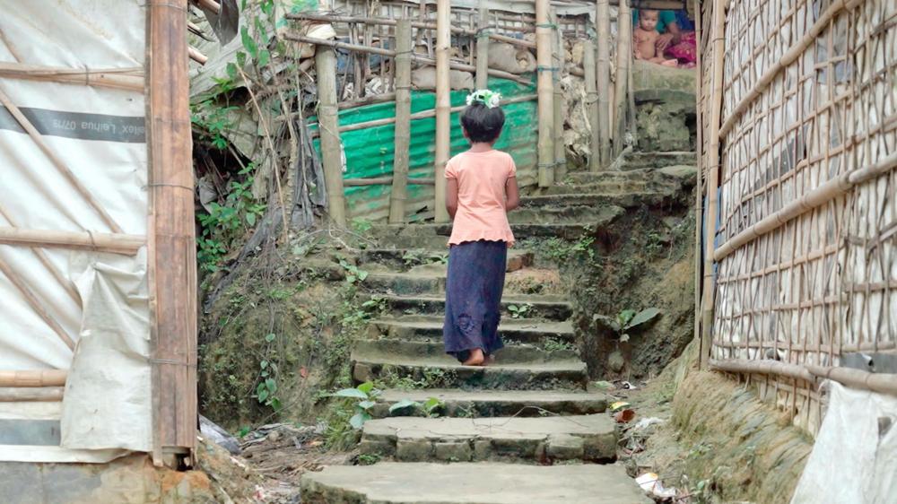 A children walking among the camps of Cox’s Bazar, Bangladesh