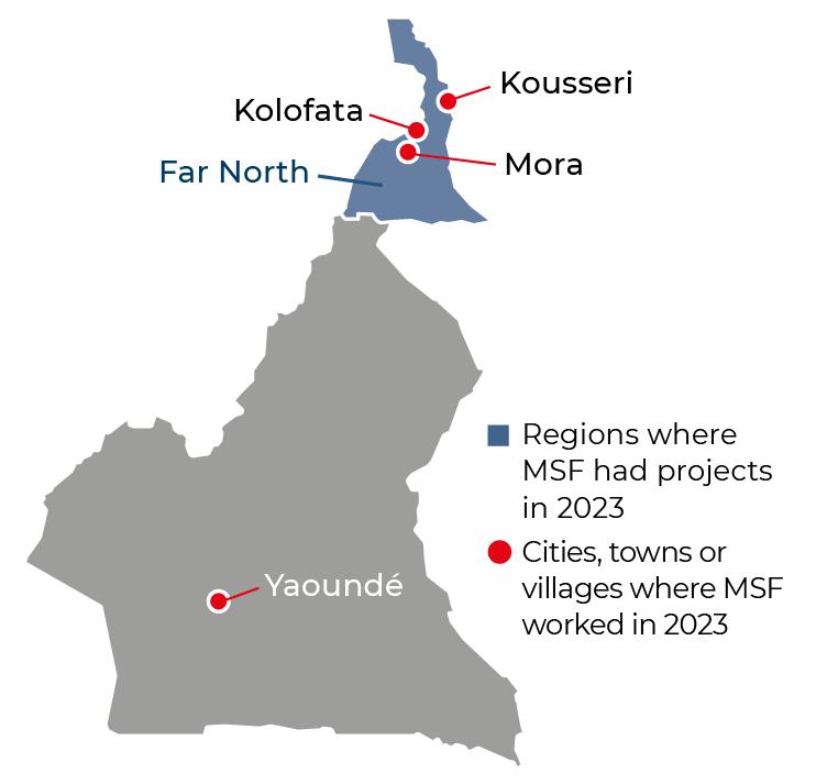 Régions où MSF était présente en 2023