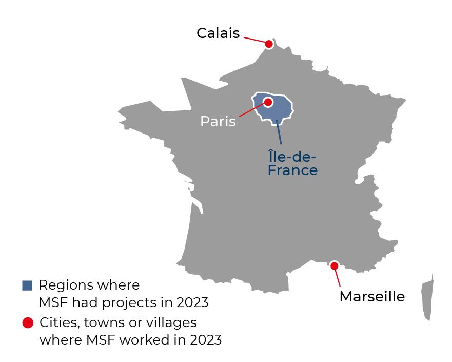 Régions où MSF était présente en 2023