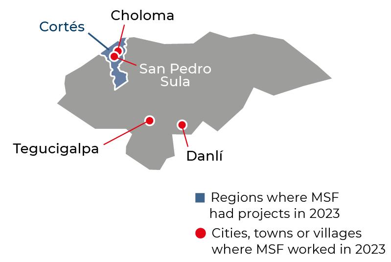 Régions où MSF était présente en 2023