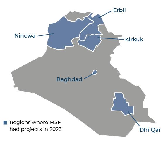 Régions où MSF était présente en 2023