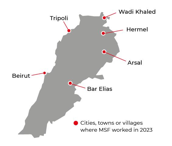 Régions où MSF était présente en 2023