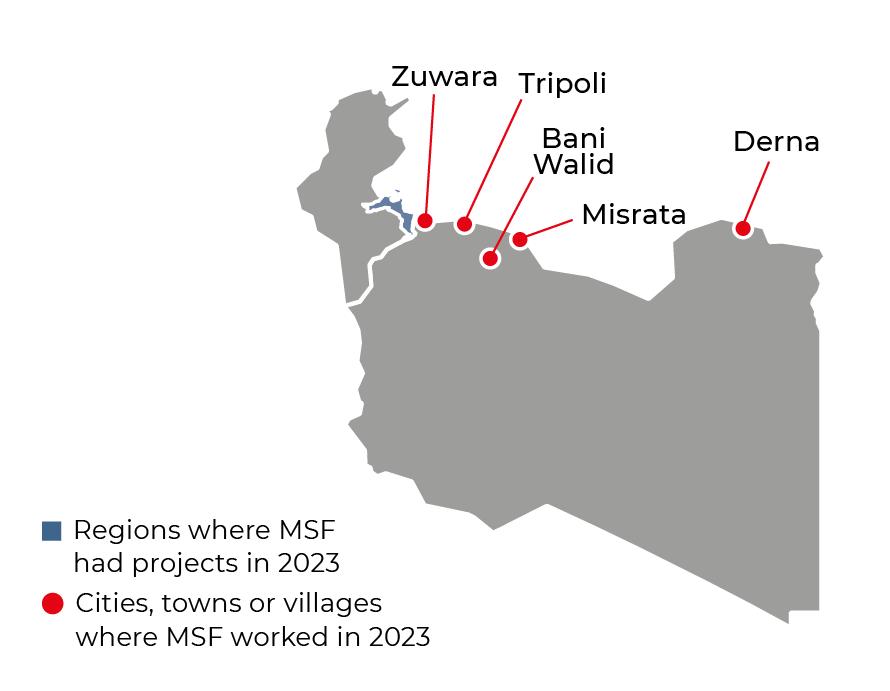 Régions où MSF était présente en 2023