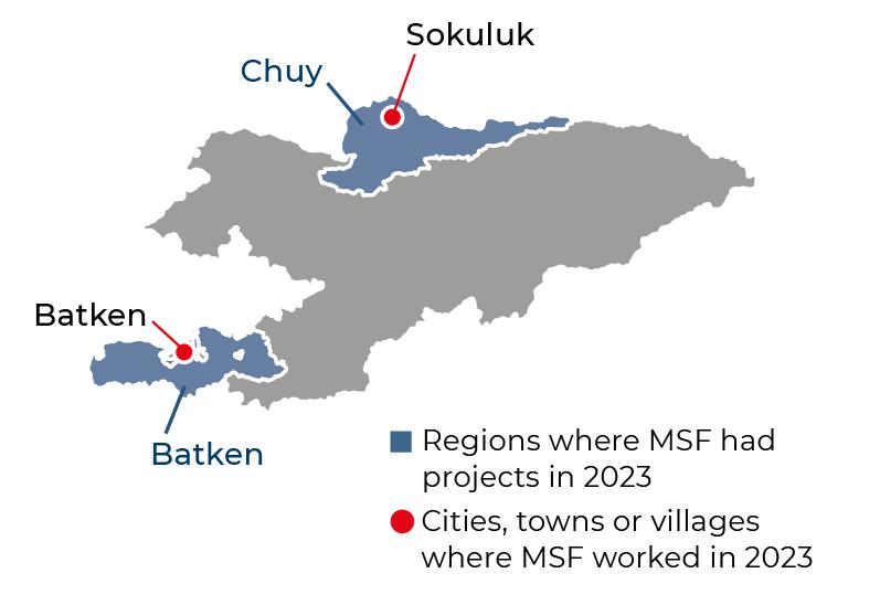 Régions où MSF était présente en 2023