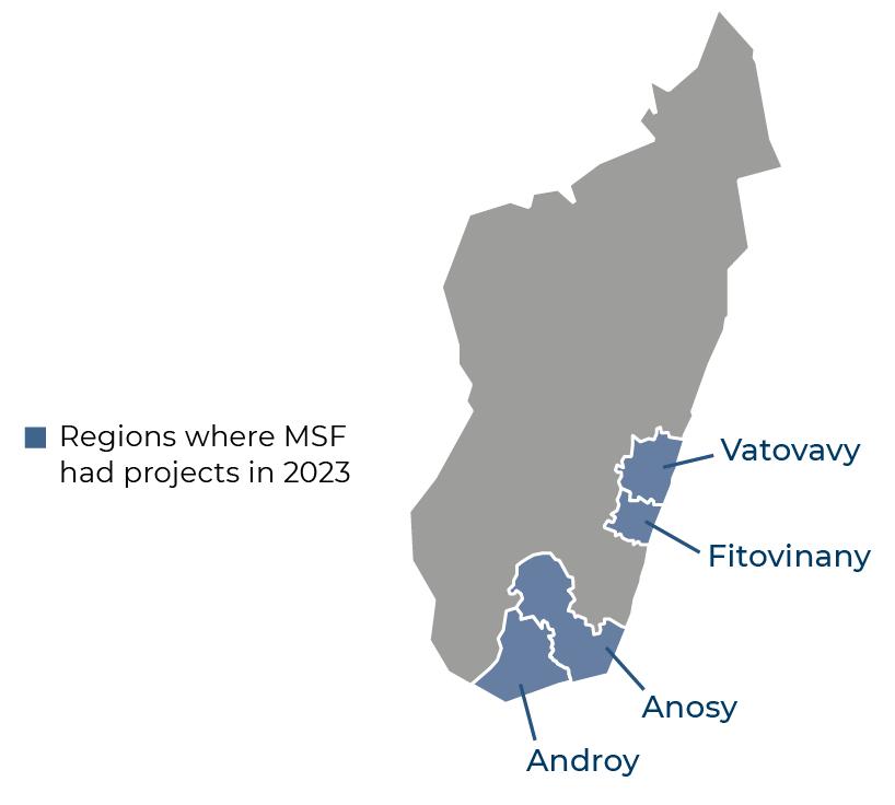 Régions où MSF était présente en 2023