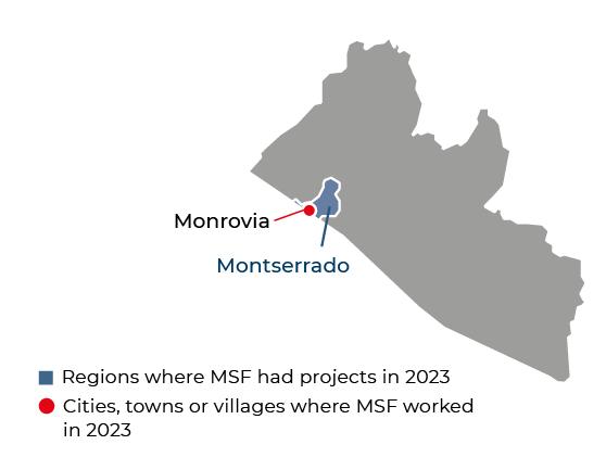 Régions où MSF était présente en 2023