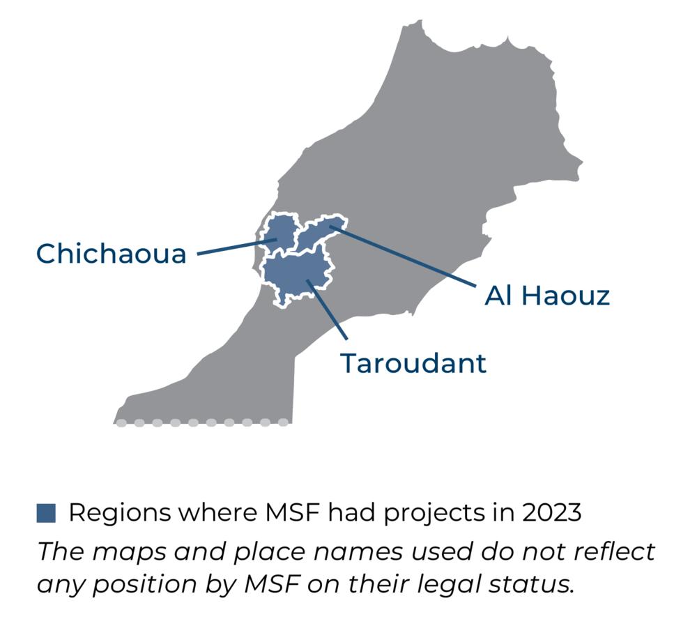Régions où MSF était présente en 2023