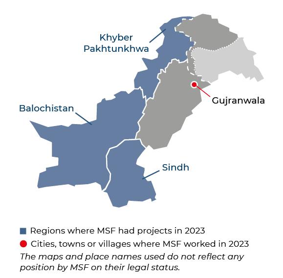 Régions où MSF était présente en 2023