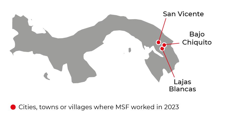 Régions où MSF était présente en 2023