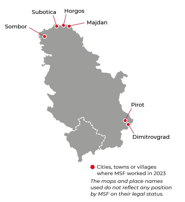 Régions où MSF était présente en 2023