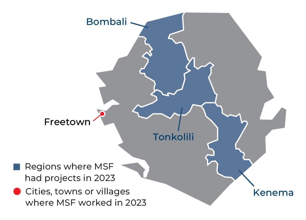 Régions où MSF était présente en 2023
