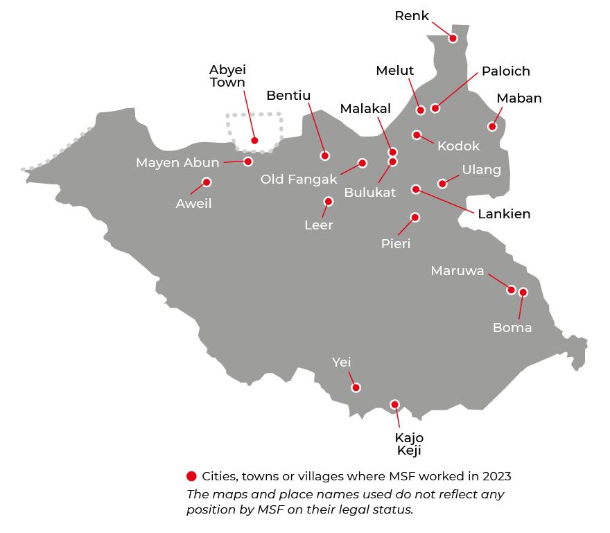 Régions où MSF était présente en 2023