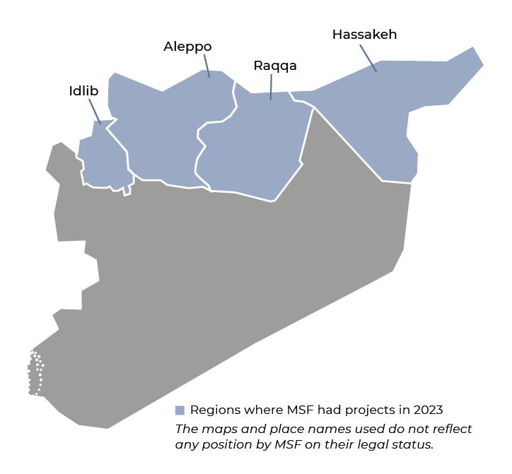 Régions où MSF était présente en 2023