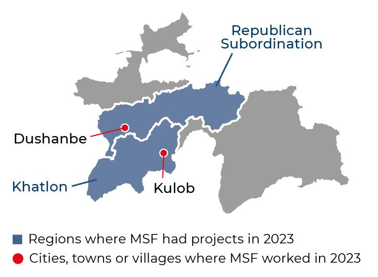 Régions où MSF était présente en 2023