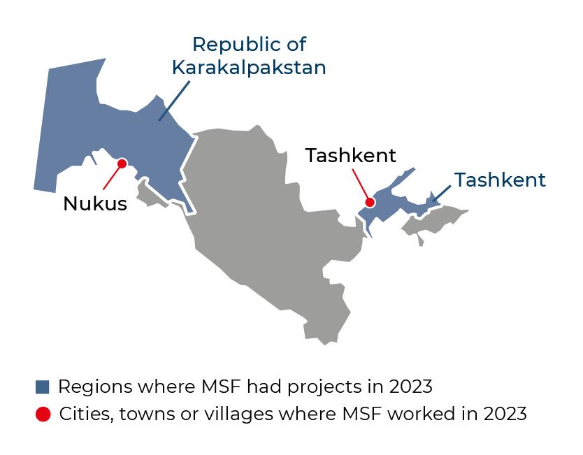 Régions où MSF était présente en 2023