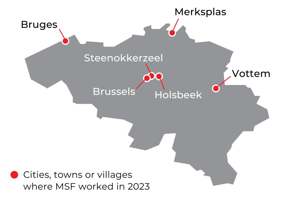 Villes où MSF était présente en 2023