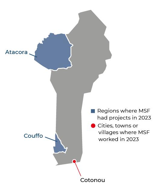 Villes où MSF était présente en 2023