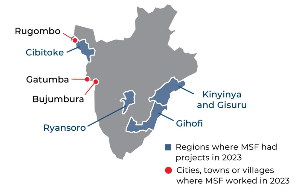 Régions où MSF était présente en 2023