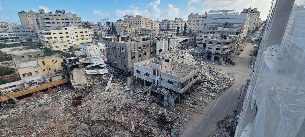 Destructions autour de la clinique MSF dans la ville de Gaza en juin 2024. 