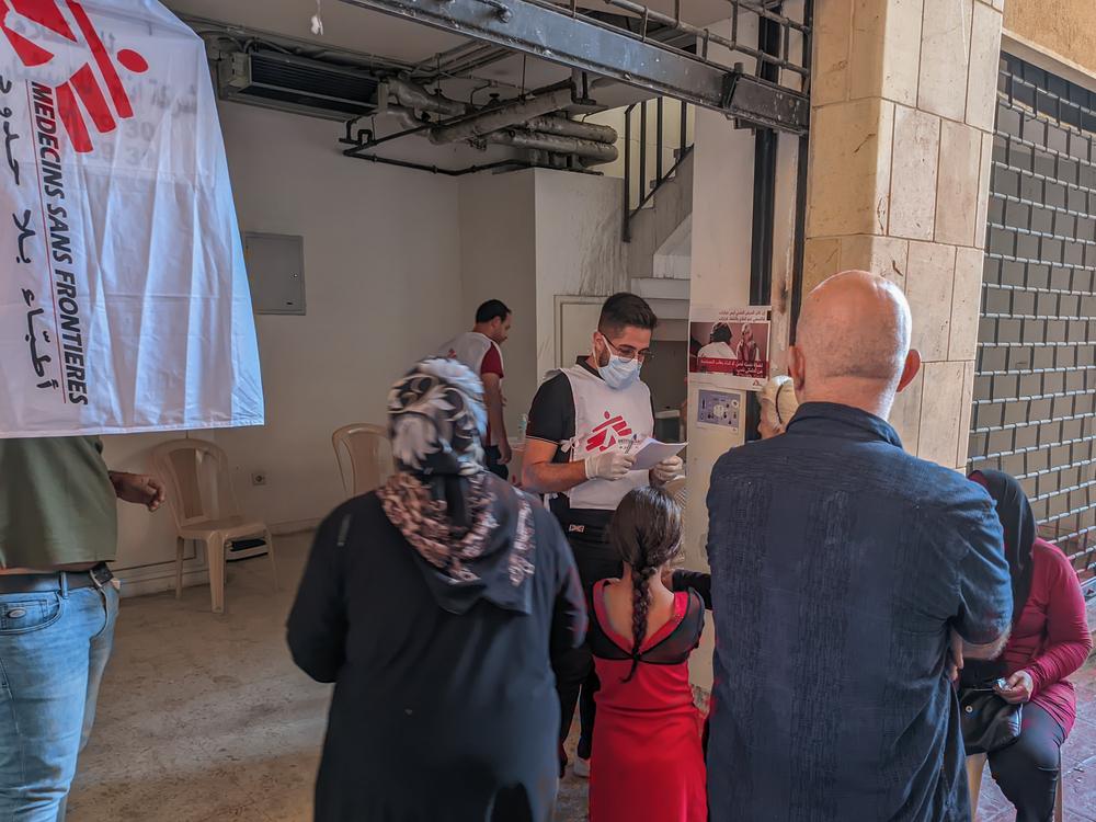 Clinique mobile MSF dans le centre-ville de Beyrouth, abri de construction Aazarieh. 2 octobre 2024. © Giacomo Vecchi/MSF