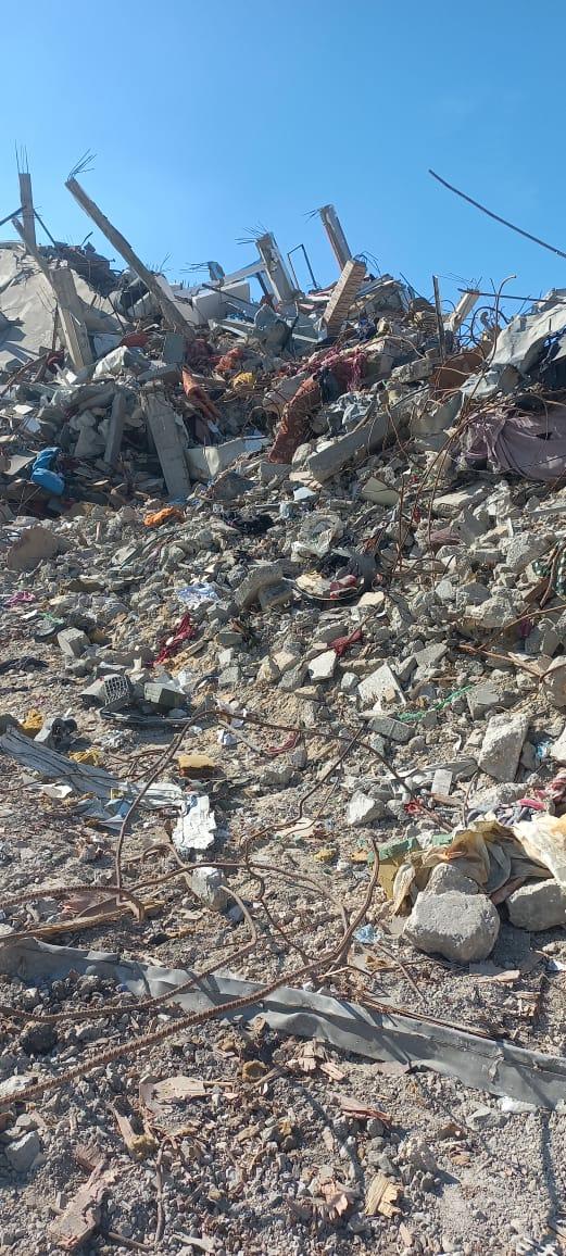 Photo de l'immeuble en ruine où Bilal et sa famille habitaient.