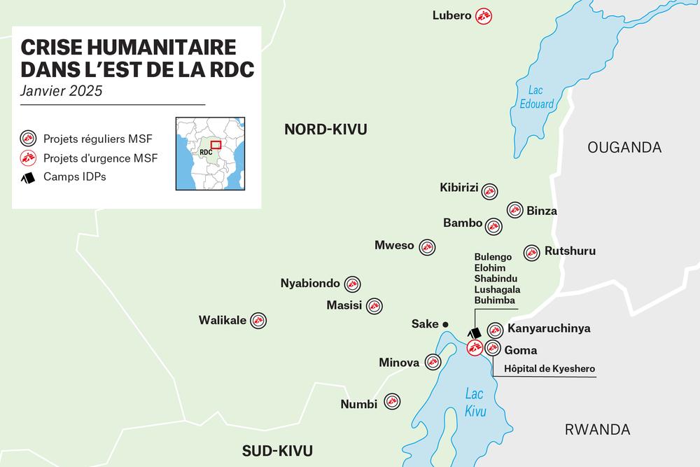 Réponse MSF au Sud et Nord-Kivu. Janvier 2025.