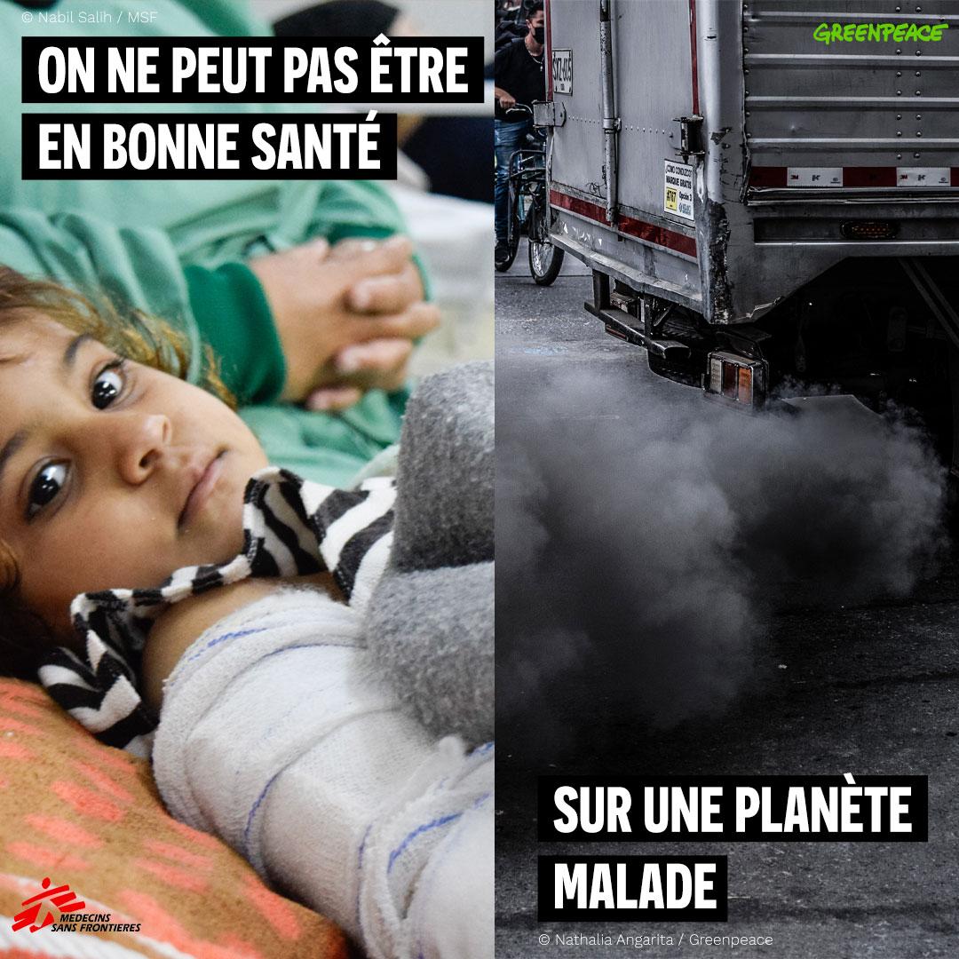 Pollution de l'air - Greenpeace / MSF © Nabil Salih / MSF © Nathalia Angarita / Greenpeace