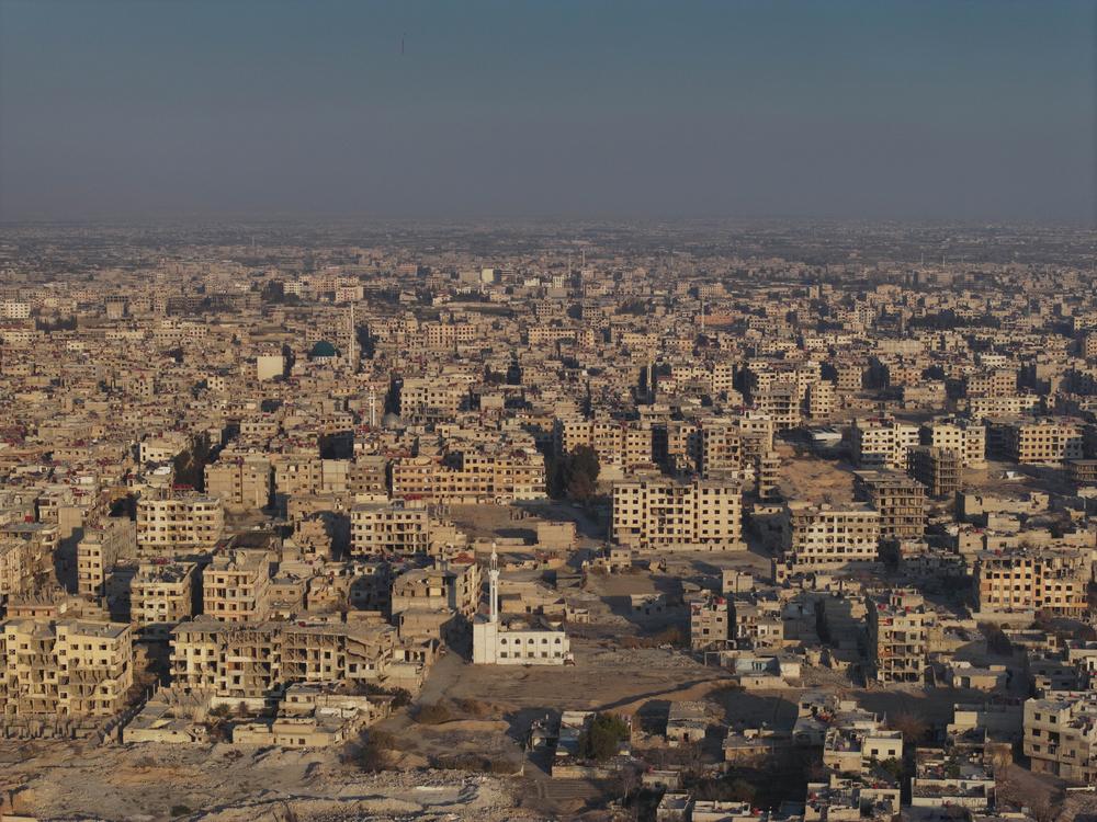 Une scène de destruction montrant une partie de la Ghouta orientale près de la capitale Damas, où des quartiers entiers ont été rasés.