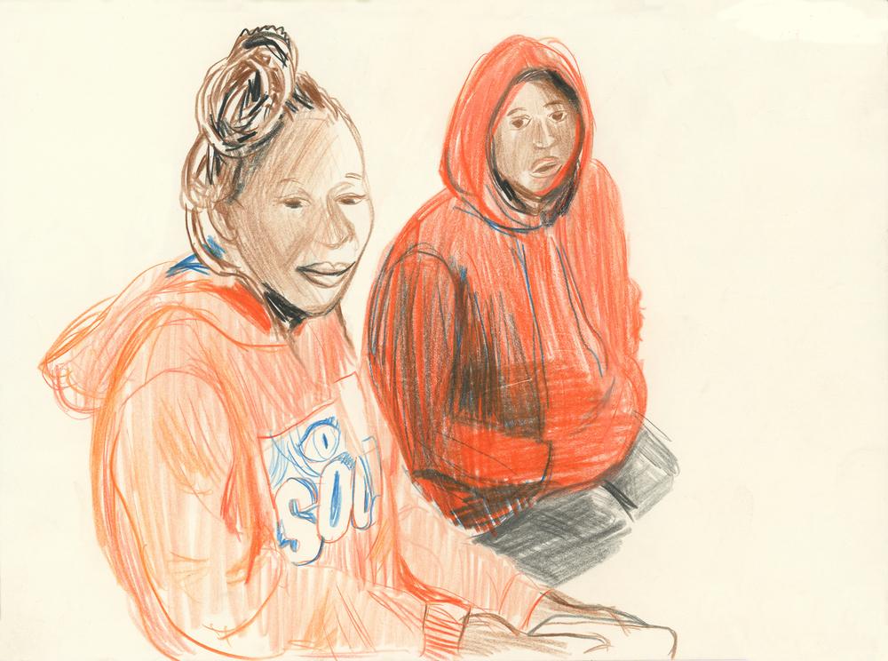 Des adolescentes au GR1, Marseille. 