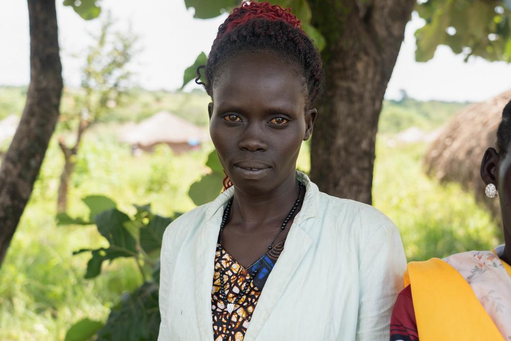 Blessing Halima, 30 ans, est arrivée en RDC avec ses cinq enfants pour fuir les violences dans le comté de Morobo, au Soudan du Sud. 
