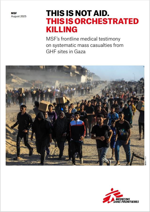 Page de couverture du dernier rapport de MSF sur la situation à Gaza