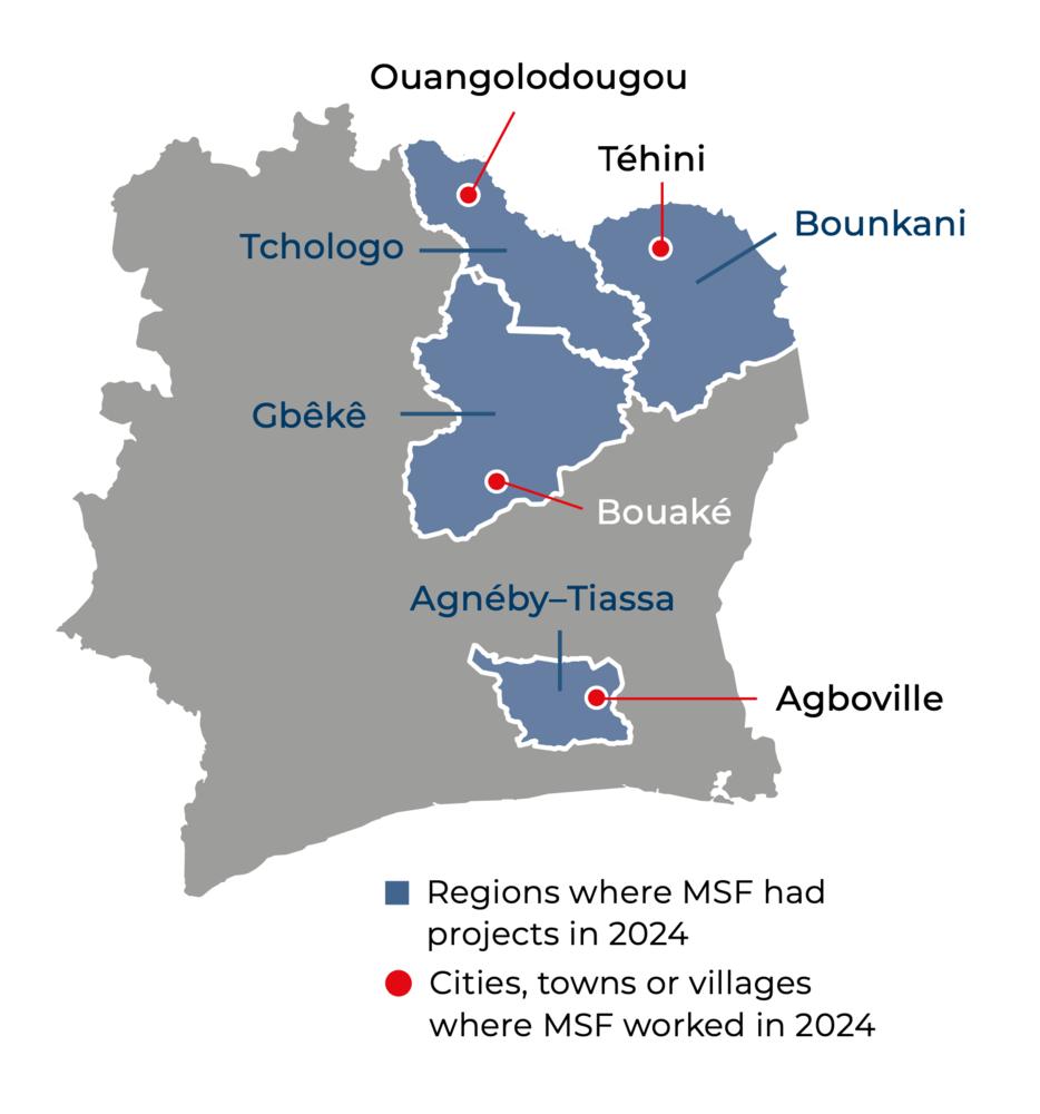 Ivory Coast IAR map 2024 ©MSF