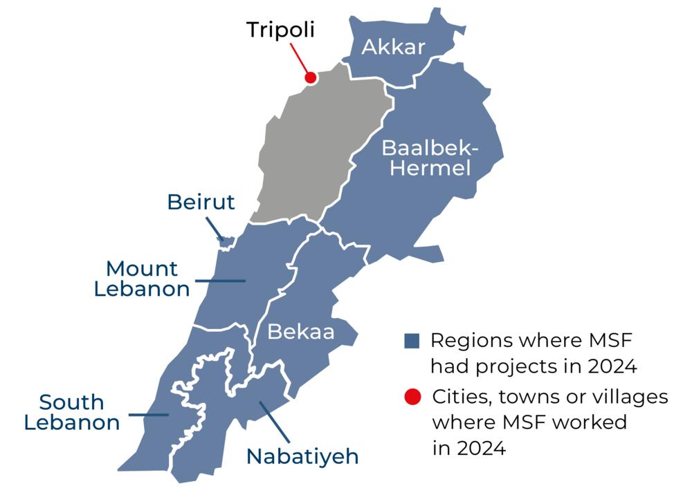 Lebanon IAR map 2024 ©MSF
