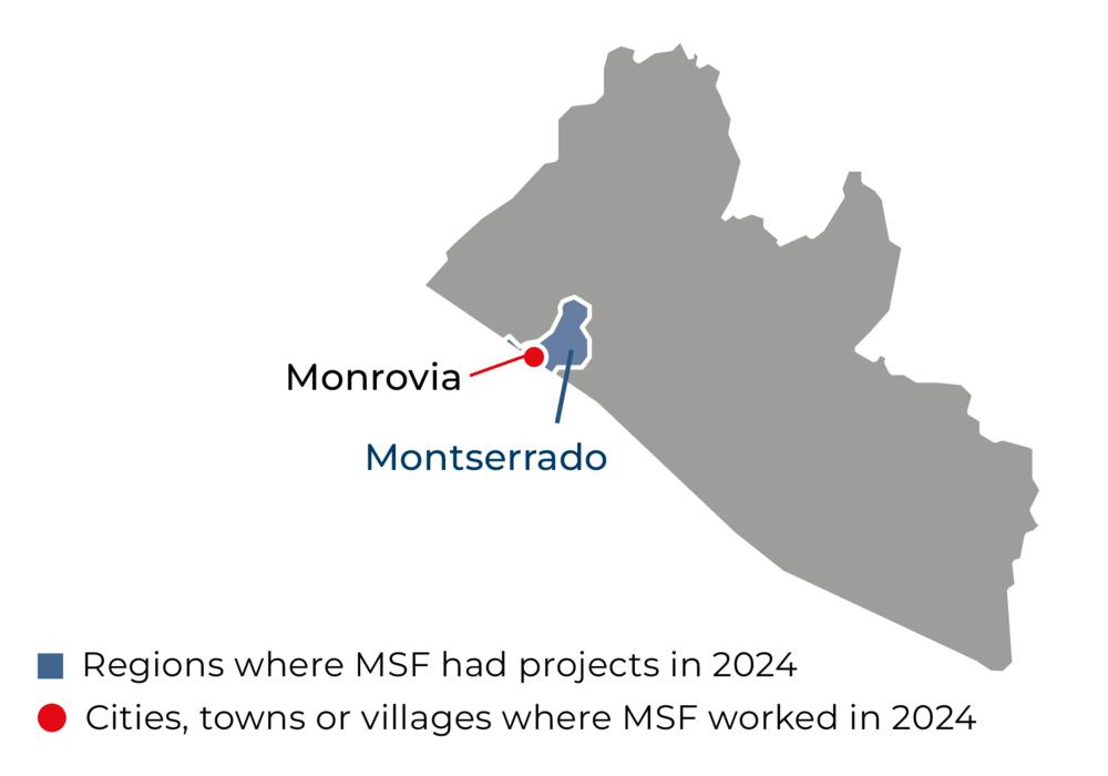 Liberia IAR map 2024 ©MSF