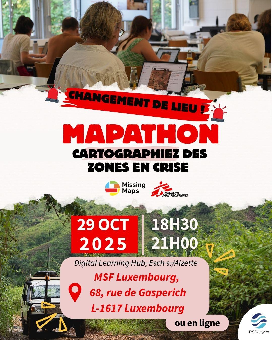 Affiche Mapathon - changement de lieu
