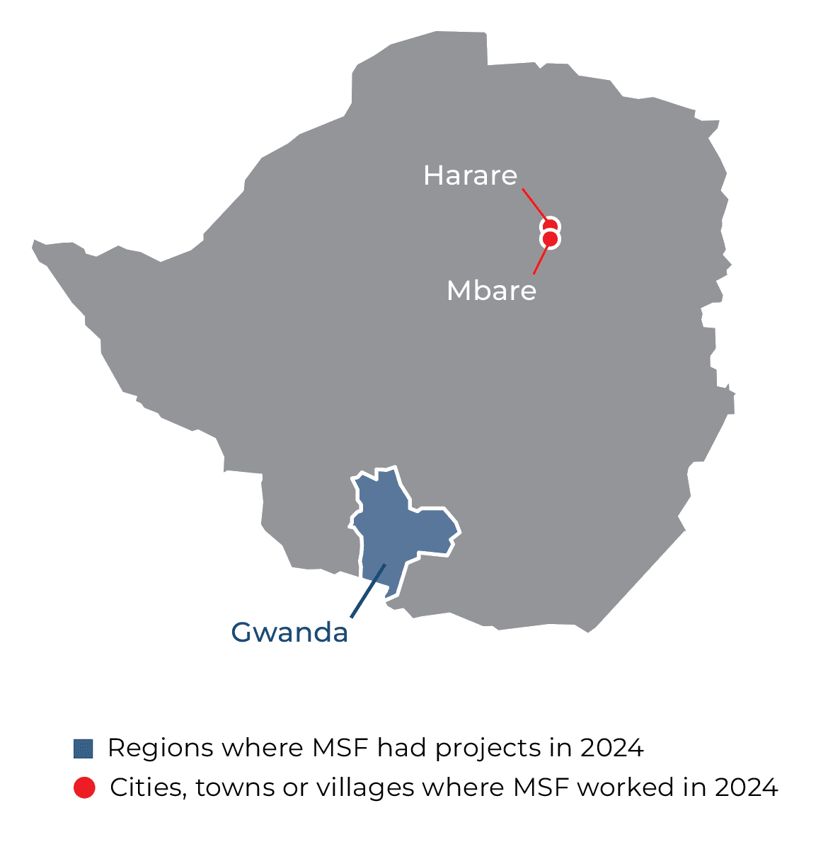 Zimbabwe IAR map 2024 ©MSF