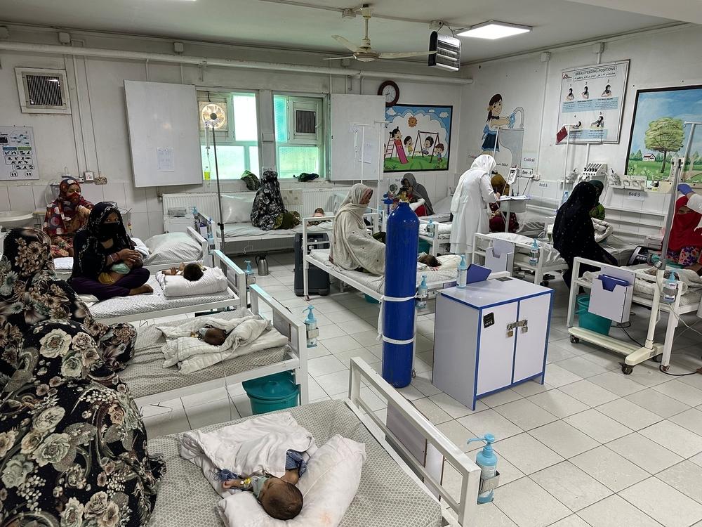 Le centre de nutrition thérapeutique du Boost Provincial Hospital (Helmand) porte sa capacité à 57 lits en 2026, mais reste sous pression face à l’augmentation des cas de malnutrition aiguë sévère chez les enfants. Afghanistan, mai 2026 ©  Shuk Lim Cheung/MSF 
